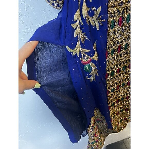 PAKISTANI INDIAN SHALWAR KAMEEZ CHIFFON, EMBROIDERY WORK DRESS. SIZE SMALL - Picture 11 of 11